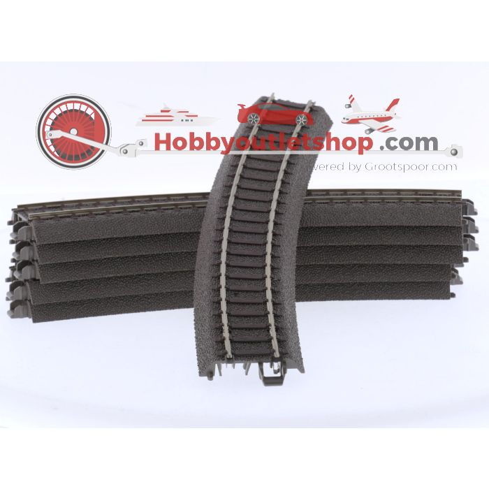 Schaal H0 Trix 62130 gebogen C-rail Radius 360 mm 30° 6 st. #9047 - sku: 20260225024002 - Used - Very good condition - Photo 3