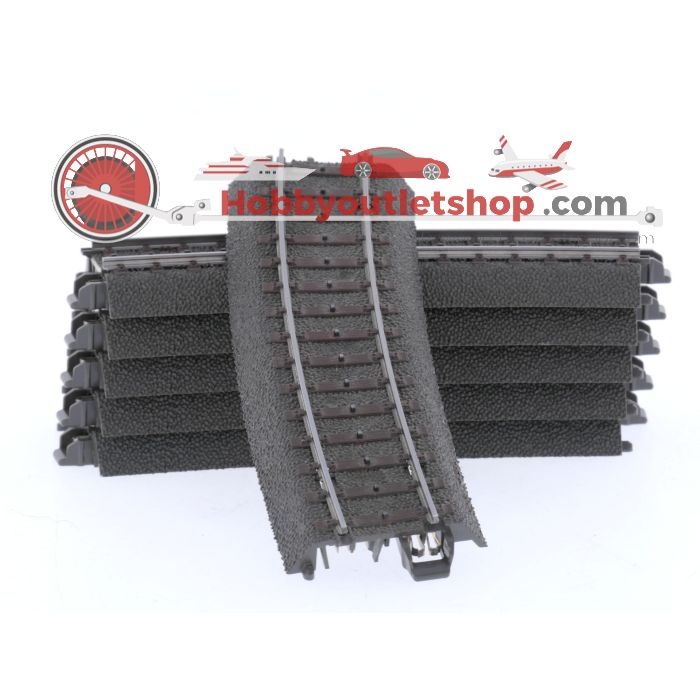 Schaal H0 Märklin 24215 gebogen C-Rails R2 = 437,5 mm / 15° 6 st. #9050 - sku: 20260226101907 - Gebraucht - Sehr guter Zustand - Bild 3