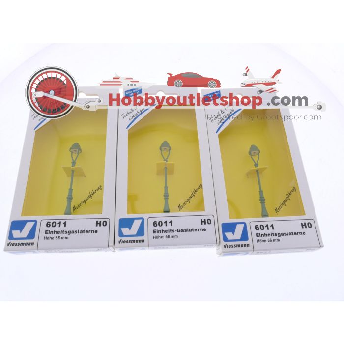 Schaal H0 Viessmann 6011 set van 6 gaslantaarns hoogte 56 mm #9064 - sku: 20260227021217 - Gebruikt - Zeer goede staat - Afbeelding 2