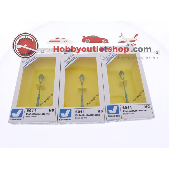 Schaal H0 Viessmann 6011 set van 6 gaslantaarns hoogte 56 mm #9064 - sku: 20260227021217 - Gebruikt - Zeer goede staat - Afbeelding 3