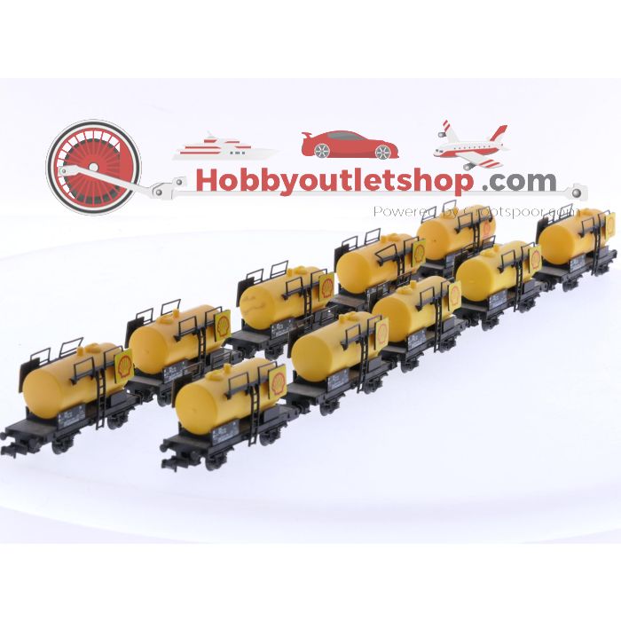 Schaal N Fleischmann Piccolo  8401E en 8401 set van 10 ketelwagens "Shell" van de DB #9079 - sku: 20260303025314 - Gebruikt - Zeer goede staat - Afbeelding 2