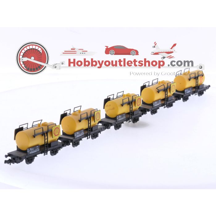 Schaal N Fleischmann Piccolo  8401E en 8401 set van 10 ketelwagens "Shell" van de DB #9079 - sku: 20260303025314 - Gebruikt - Zeer goede staat - Afbeelding 3