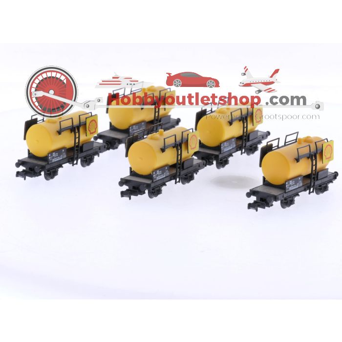 Schaal N Fleischmann Piccolo  8401E en 8401 set van 10 ketelwagens "Shell" van de DB #9079 - sku: 20260303025314 - Gebruikt - Zeer goede staat - Afbeelding 6