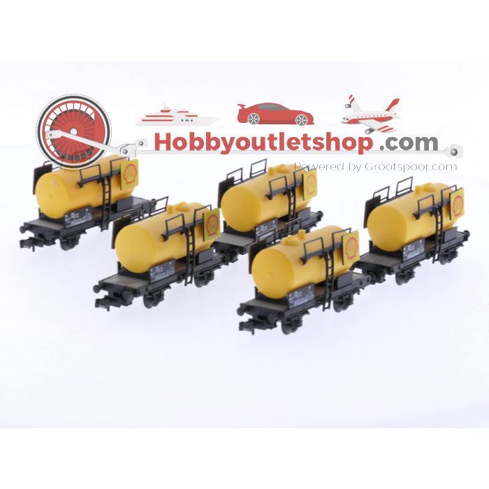 Schaal N Fleischmann Piccolo  8401E en 8401 set van 10 ketelwagens "Shell" van de DB #9079 - sku: 20260303025314 - Gebruikt - Zeer goede staat - Afbeelding 8
