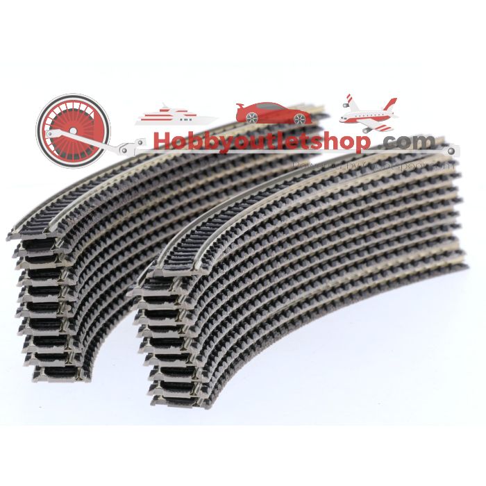 Schaal N Fleischmann Piccolo 9125 gebogen rail R2 45° 20 st. #9090 - sku: 20260305083132 - Gebruikt - Zeer goede staat - Afbeelding 4