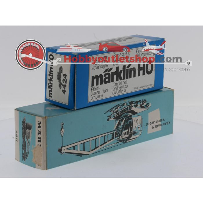 Schaal H0 Märklin 4424 & 4611 kraanwagen Krupp-Ardelt met lageboordwagen van de DB #9109 - sku: 20260311041224 - Gebruikt - Goede staat - Afbeelding 10