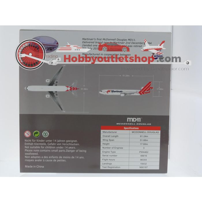 Schaal 1:200 JC Wings DT2305 MD-11CF Martinair Reg. PH-MCP #9118 - sku: 20260313095121 - Gebraucht - Sehr guter Zustand - Bild 8