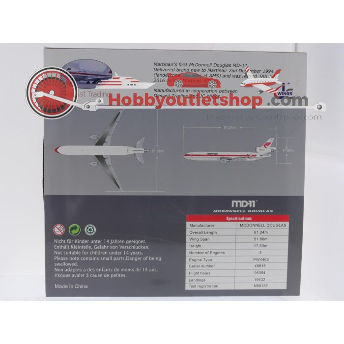 Schaal 1:200 JC Wings DT2201 McDonnell MD-11CF Martinair Reg. PH-MCP #9119 - sku: 20260313115223 - Gebraucht - Sehr guter Zustand - Bild 8