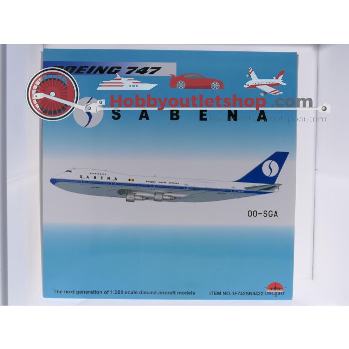 Schaal 1:200 Inflight200 IF742SN0422 Boeing 747-100 Sebena Reg. OO-SGA #9130 - sku: 20260318031139 - Gebruikt - Zo goed als nieuw - Afbeelding 6