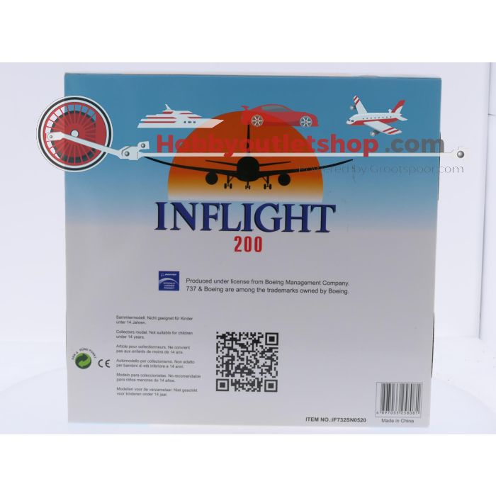 Schaal 1:200 Inflight200 IF732SN0520 Boeing 737-200 Sebena Reg. OO-SDJ #9142 - sku: 20260319043016 - Gebruikt - Zo goed als nieuw - Afbeelding 8