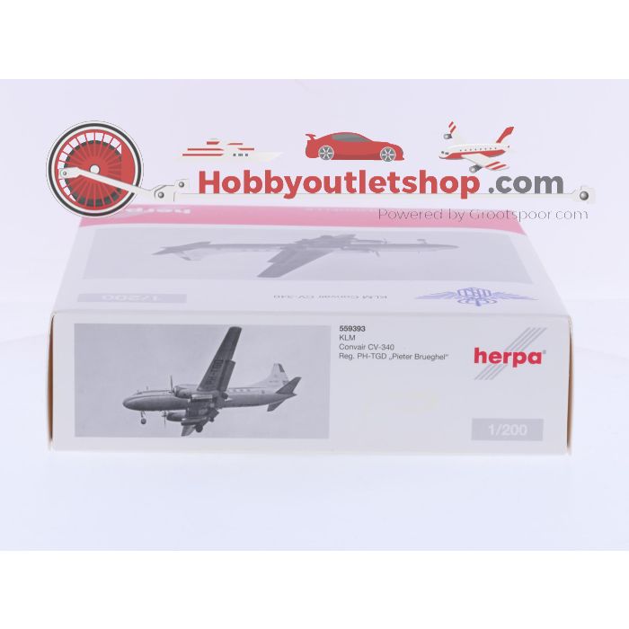 Schaal 1:200 Herpa 559393 Convair CV-340 "Pieter Brueghel" KLM Reg. PH-TGD #9146 - sku: 20260324104555 - Gebraucht - Wie Neu - Bild 4
