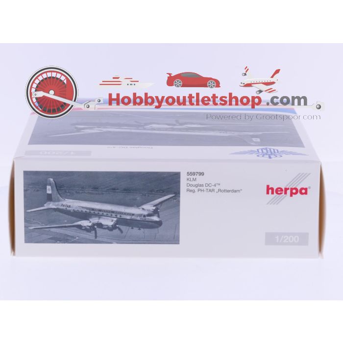 Schaal 1:200 Herpa 559799 Douglas DC-4 "Rotterdam" KLM Reg. PH-TAR #9147 - sku: 20260324110514 - Gebruikt - Zo goed als nieuw - Afbeelding 4