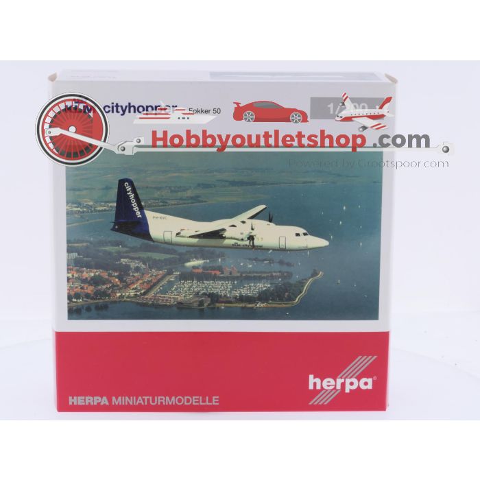 Schaal 1:200 Herpa 559652 Fokker 50 "Stavanger" KLM Cityhopper Reg. PH-KVC #9148 - sku: 20260324113726 - Gebruikt - Zo goed als nieuw - Afbeelding 2