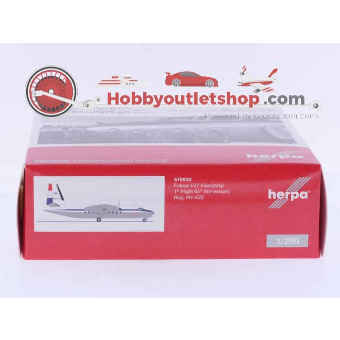 Schaal 1:200 Herpa 570930 Fokker F27 Friendship "1st Flight 65th Anniversary" KLM Reg. PH-KZE #9149 - sku: 20260324114718 - Gebraucht - Wie Neu - Bild 4