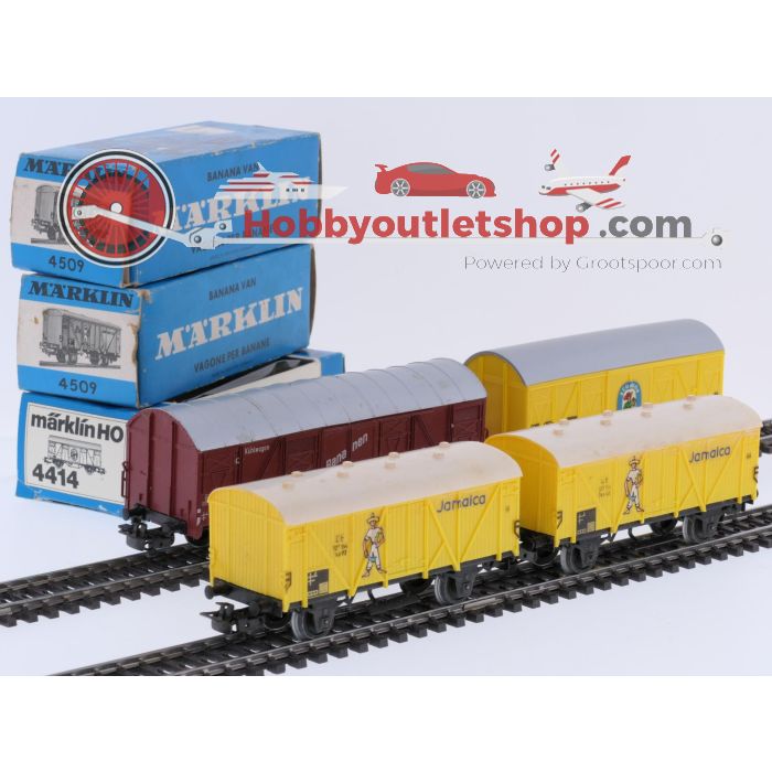 Schaal H0 Märklin 4414, 4509 en 4637 set van 4 gesloten goederenwagen "Bananen" van de DB #9172 - sku: 20260331101347 - Gebraucht - Sehr guter Zustand - Bild 2