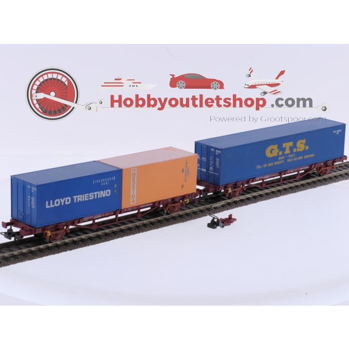 Schaal H0 Piko 58755 en 95653 set van 2 containerwagens van de FS #9206 - sku: 20260408084554 - Angemessener Zustand - Bild 11