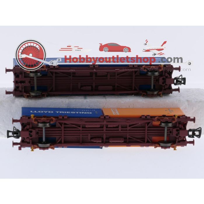 Schaal H0 Piko 58755 en 95653 set van 2 containerwagens van de FS #9206 - sku: 20260408084554 - Angemessener Zustand - Bild 10