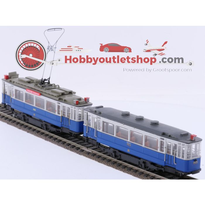 Schaal H0 Atlas 7519016 tram 465 gemotoriseerde stuurwagen met bijwagen 921 van de GVB #9227 - sku: 20260414090453 - Gebraucht - Sehr guter Zustand - Bild 2