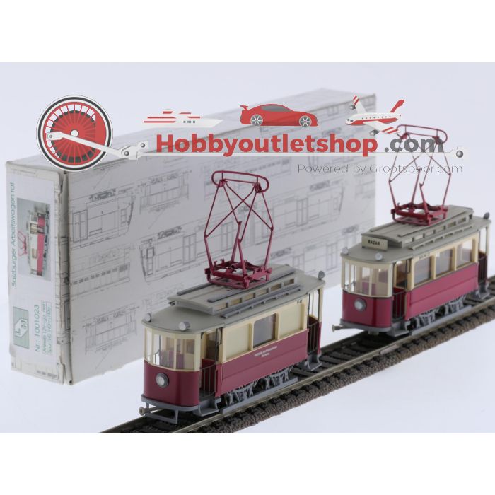 Schaal H0 Leopold Halling 1001022 en 1001023 Salzbuger triebwagen en Salzburger Arbeidswagen rot #9231 - sku: 20260414024406 - Used - Very good condition - Photo 9