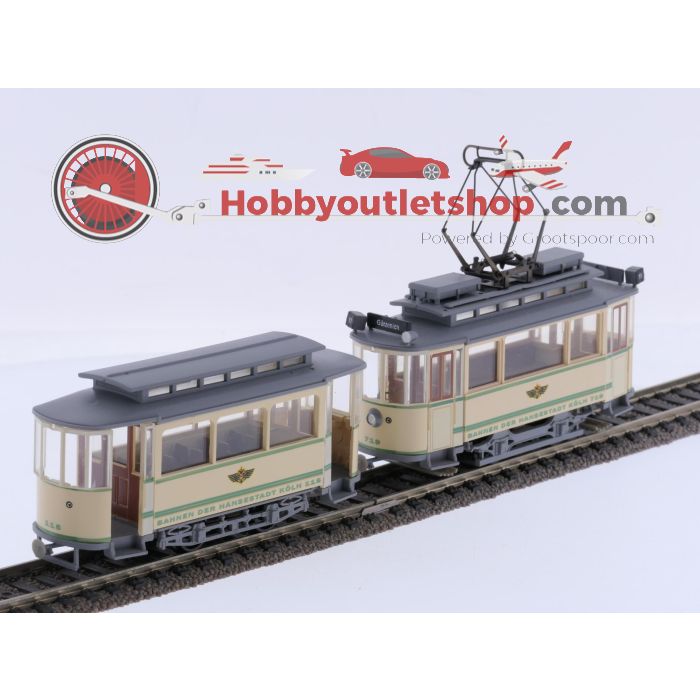 Schaal H0 Tram-Souvenirs Zwieachszug Köln (Oldtimer II) Tw 719 + Bw 115 Köln #9232 - sku: 20260414040211 - Gebraucht - Sehr guter Zustand - Bild 2