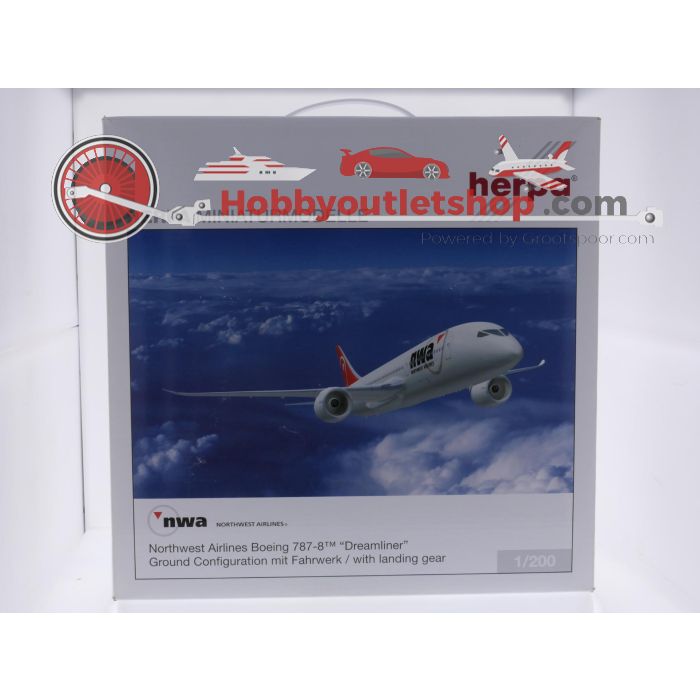 Schaal 1:200 Herpa 552011 Boeing 787-8 'Dreamliner' Northwest Airlines Reg. N787US #9344 - sku: 20260508052359 - Gebruikt - Zo goed als nieuw - Afbeelding 8