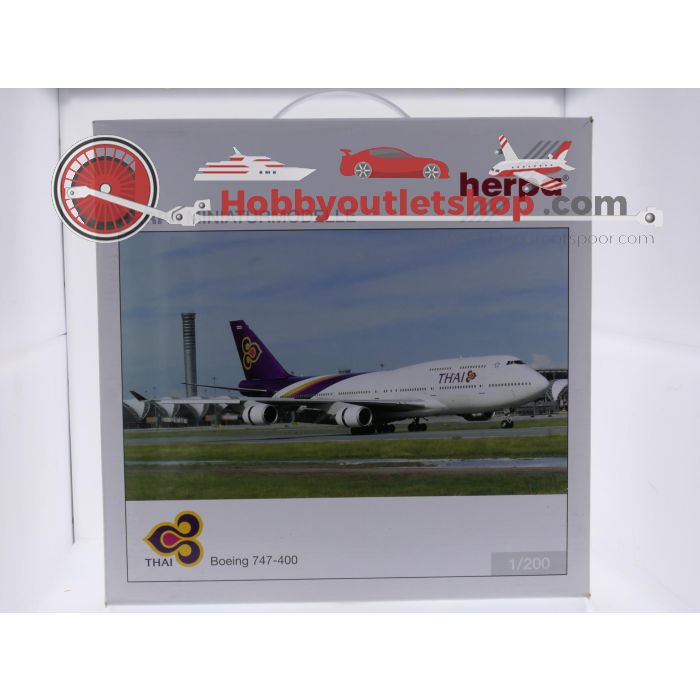 Schaal 1:200 Herpa 552141 Boeing 747-400 Thai Airways Reg. HS-TGO #9347 - sku: 20260512105501 - Gebruikt - Zo goed als nieuw - Afbeelding 7