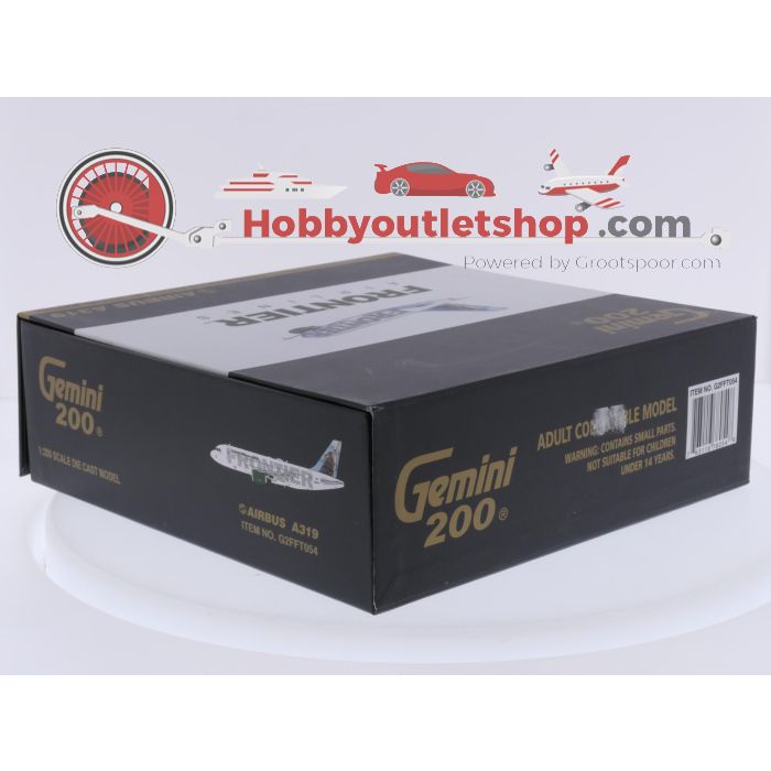 Schaal 1:200 Gemini Jets G2FFT054 Airbus A319-112 Frontier Airlines 'Howling Wolf' Reg. N90IFR #9350 - sku: 20260512020253 - Gebruikt - Zo goed als nieuw - Afbeelding 9
