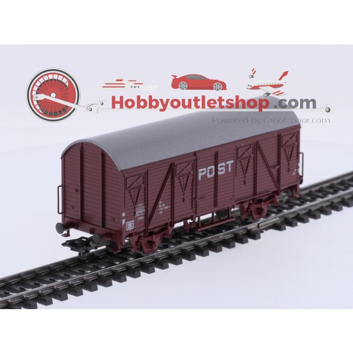 Schaal H0 Märklin 46271 wagenset 'PTT Post' 2 gesloten goederen postwagens van de NS. Met gelijstroomassen #9418 - sku: 20260604112605 - Gebruikt - Zeer goede staat - Afbeelding 2