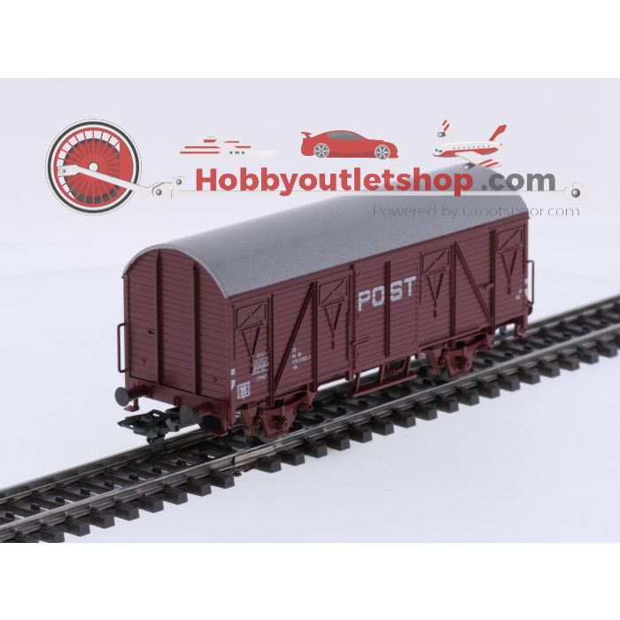 Schaal H0 Märklin 46271 wagenset 'PTT Post' 2 gesloten goederen postwagens van de NS. Met gelijstroomassen #9418 - sku: 20260604112605 - Gebruikt - Zeer goede staat - Afbeelding 4