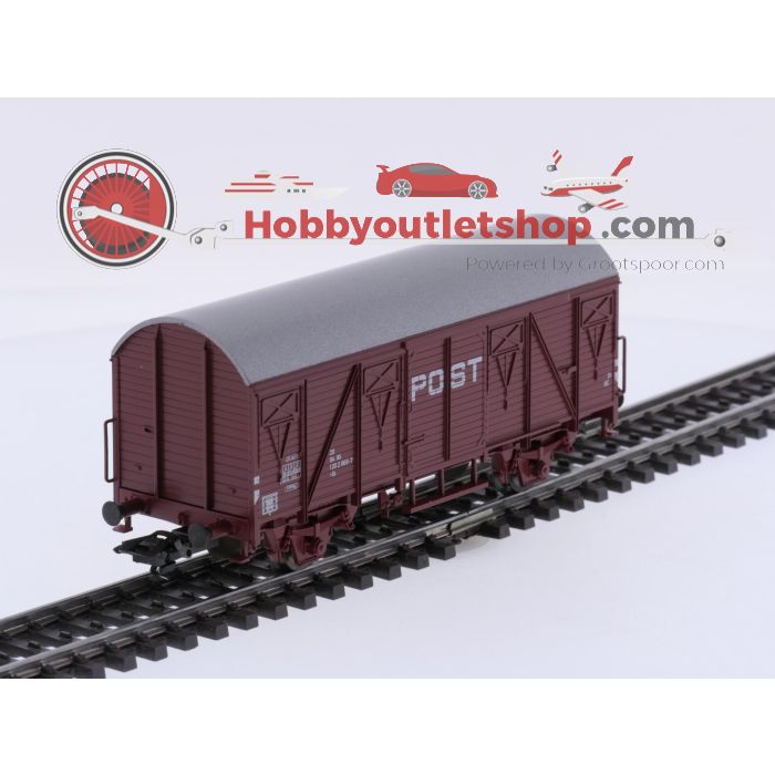 Schaal H0 Märklin 46271 wagenset 'PTT Post' 2 gesloten goederen postwagens van de NS. Met gelijstroomassen #9418 - sku: 20260604112605 - Gebruikt - Zeer goede staat - Afbeelding 6