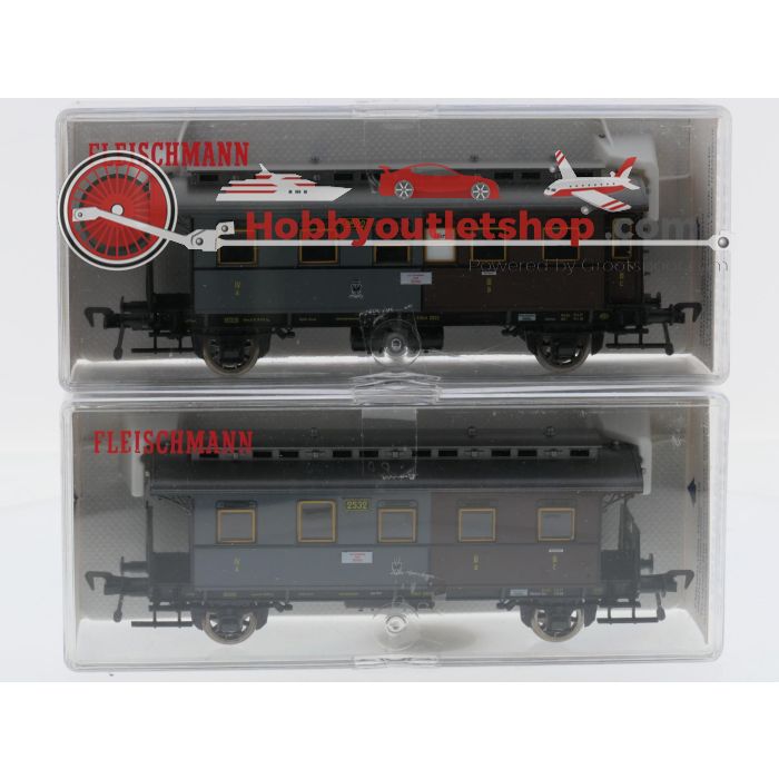 Schaal H0 Fleischmann NEW OLD STOCK COMPLETE SET 4810, 5810, 5811, 5812, 5813 en 5814 stoomlocomotief met personenrijtuigen van de KPEV. #9434 - sku: 20260611021824 - Nieuw - Afbeelding 2