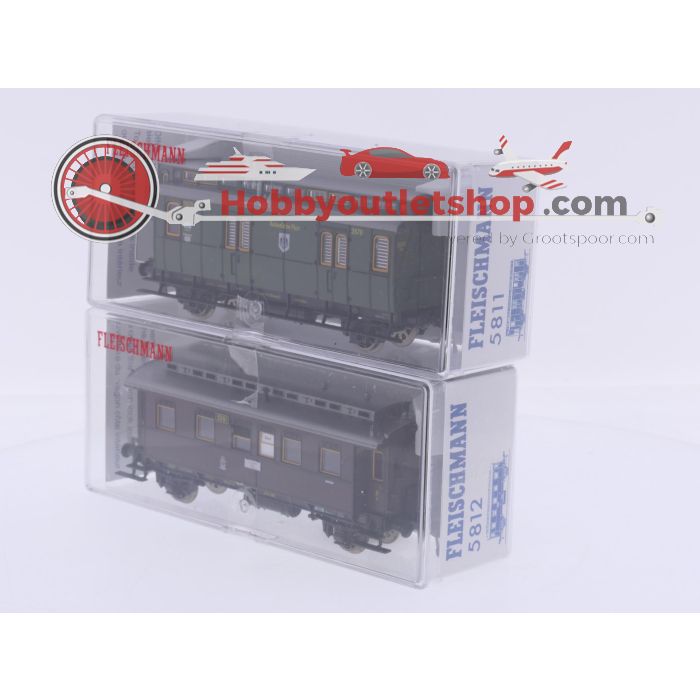 Schaal H0 Fleischmann NEW OLD STOCK COMPLETE SET 4810, 5810, 5811, 5812, 5813 en 5814 stoomlocomotief met personenrijtuigen van de KPEV. #9434 - sku: 20260611021824 - Nieuw - Afbeelding 5