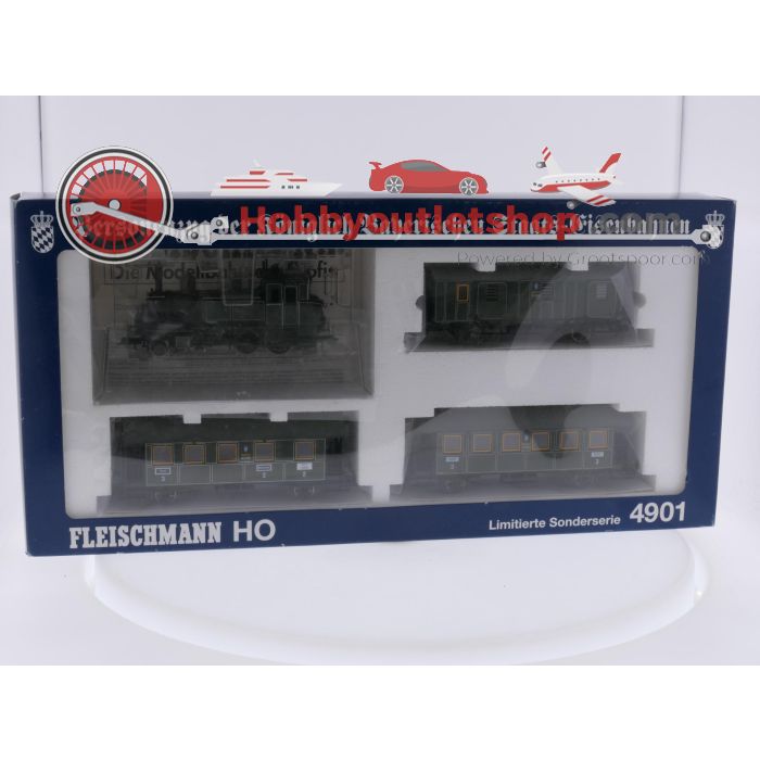 Schaal H0 Fleischmann NEW OLD STOCK COMPLETE SET 4901 en 84 5812 set personentrein met personenrijtuig van de K.Bay.Sts.B. #9452 - sku: 20260617012948 - Nieuw - Afbeelding 2