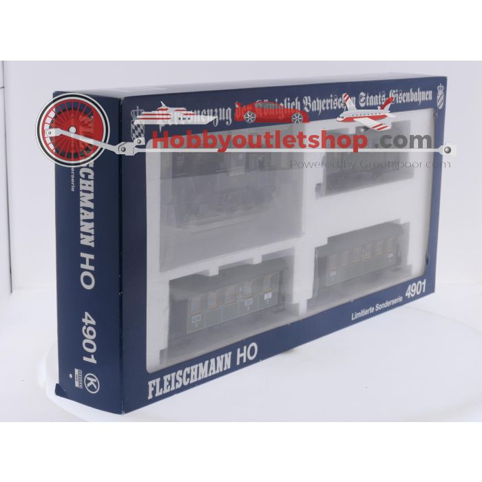 Schaal H0 Fleischmann NEW OLD STOCK COMPLETE SET 4901 en 84 5812 set personentrein met personenrijtuig van de K.Bay.Sts.B. #9452 - sku: 20260617012948 - Nieuw - Afbeelding 3