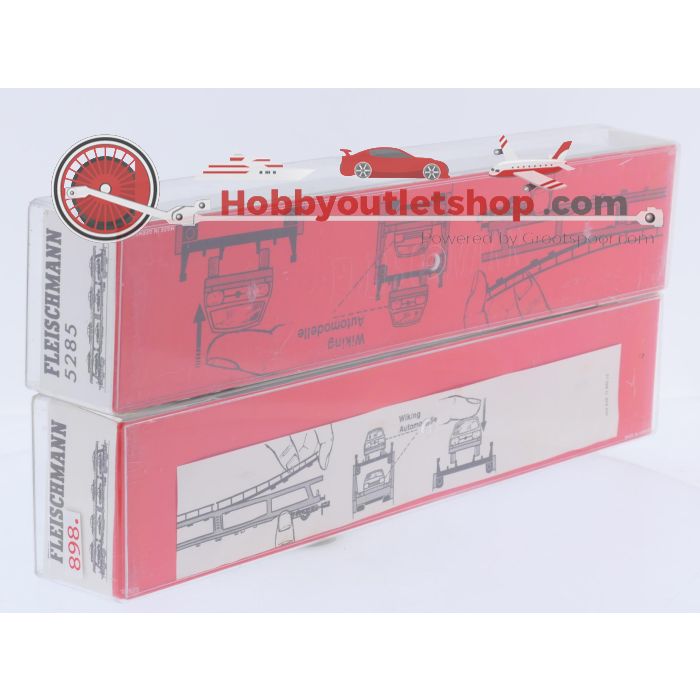 Schaal H0 Fleischmann 5285 set van 2 autotransporter DDm 915 met acht voertuigen van de DB #9464 - sku: 20260618045858 - Used - New condition - Photo 13