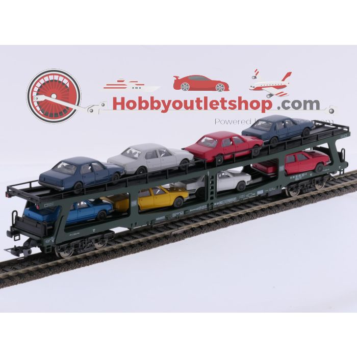 Schaal H0 Fleischmann 5285 set van 2 autotransporter DDm 915 met acht voertuigen van de DB #9464 - sku: 20260618045858 - Used - New condition - Photo 8
