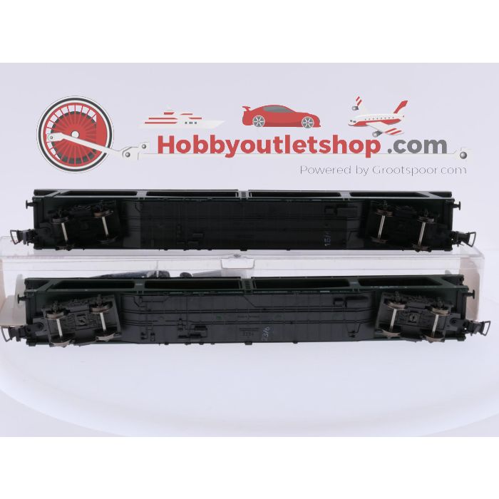 Schaal H0 Fleischmann 5285 set van 2 autotransporter DDm 915 met acht voertuigen van de DB #9464 - sku: 20260618045858 - Used - New condition - Photo 10