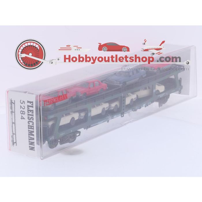 Schaal H0 Fleischmann 5284 autotransporter DDm 915 met acht voertuigen van de DB #9465 - sku: 20260619091052 - Gebruikt - Nieuwstaat - Afbeelding 7