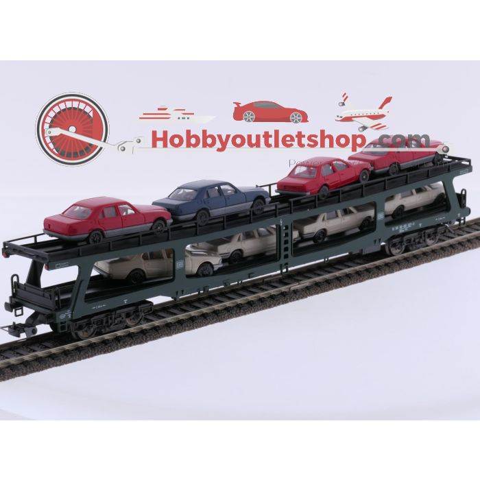 Schaal H0 Fleischmann 5284 autotransporter DDm 915 met acht voertuigen van de DB #9465 - sku: 20260619091052 - Gebruikt - Nieuwstaat - Afbeelding 3