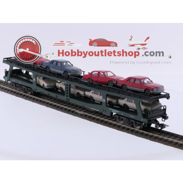 Schaal H0 Fleischmann 5284 autotransporter DDm 915 met acht voertuigen van de DB #9465 - sku: 20260619091052 - Gebruikt - Nieuwstaat - Afbeelding 4