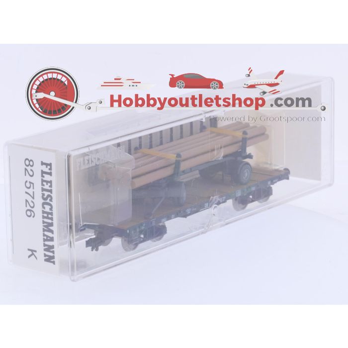 Schaal H0 Fleischmann NEW OLD STOCK 82 5726 K goederenwagon SSk 07 met stutten en lading #9485 - sku: 20260619050421 - Nieuw - Afbeelding 2