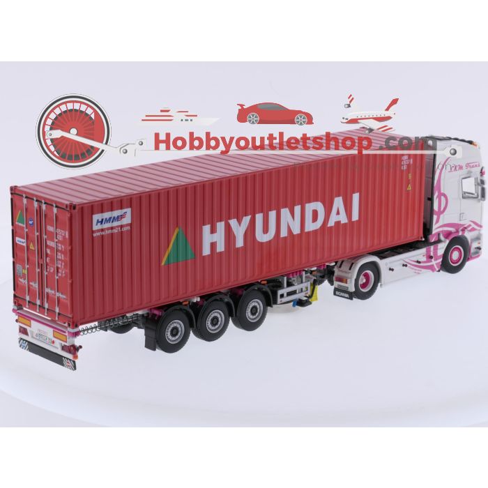 Schaal 1:50 WSI Models 01-2309 Scania Stremline Topline 4x2 'L&M Trans' + containertrailer - 3 axle / 40 ft. container 'Hyundai' #9624 - sku: 20260708095835 - Gebruikt - Zeer goede staat - Afbeelding 3