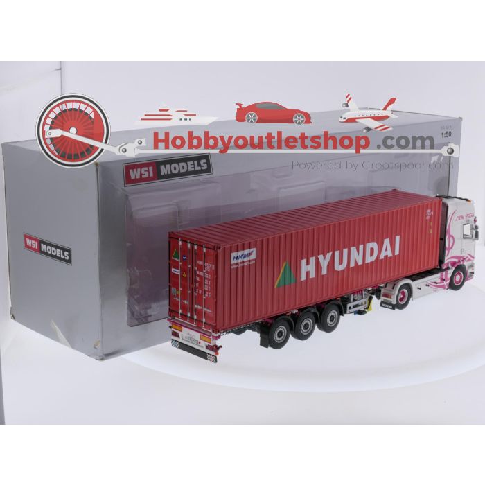 Schaal 1:50 WSI Models 01-2309 Scania Stremline Topline 4x2 'L&M Trans' + containertrailer - 3 axle / 40 ft. container 'Hyundai' #9624 - sku: 20260708095835 - Gebruikt - Zeer goede staat - Afbeelding 5