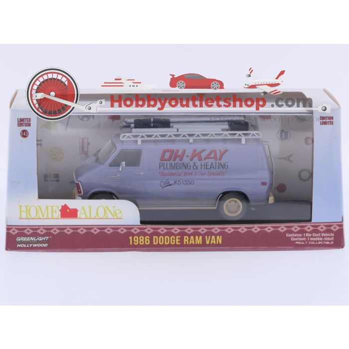 Schaal 1:43 Greenlight 86560 1986 Dodge Ram Van Oh-Kay plumbing & Heating 'Home alone' #9625 - sku: 20260708102238 - Nieuw - Afbeelding 5