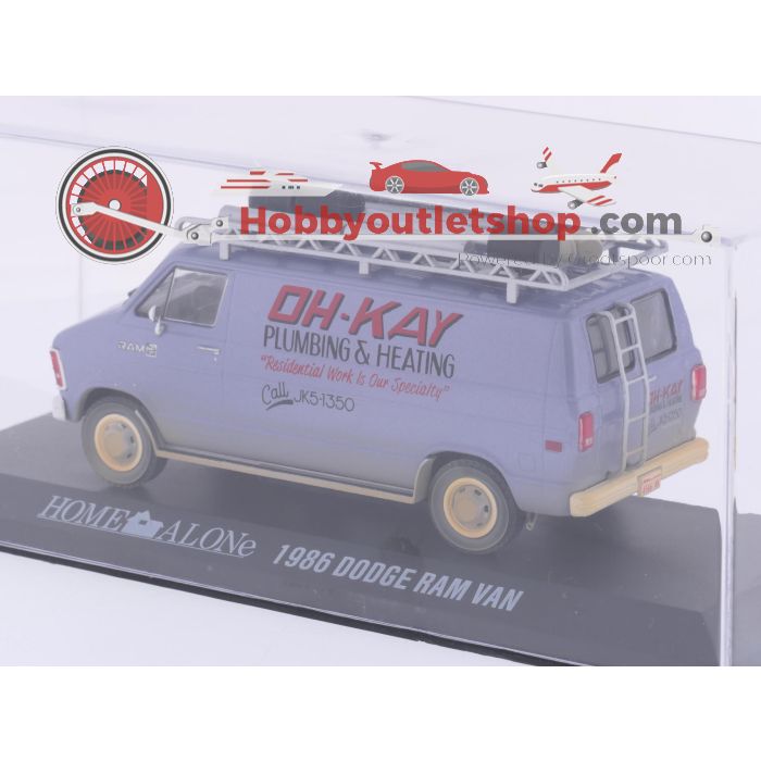Schaal 1:43 Greenlight 86560 1986 Dodge Ram Van Oh-Kay plumbing & Heating 'Home alone' #9625 - sku: 20260708102238 - Nieuw - Afbeelding 2