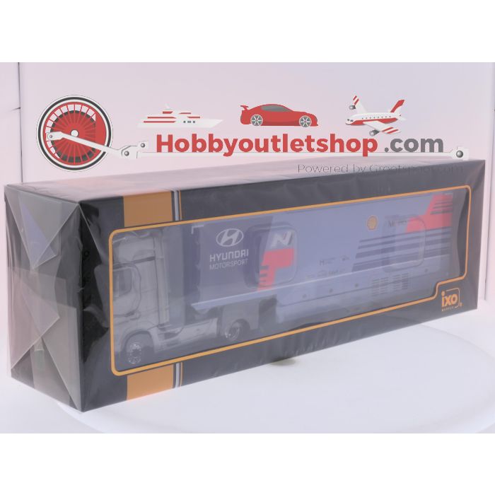 Schaal 1:43 IXO Models GTM140, GTM142 en TTR019 set van 2 Hyundai i30 M TCR rally wagens met Mercedes-Benz Actros MP4 vrachtwagen. Nieuw #9630 - sku: 20260708122921 - Nieuw - Afbeelding 2