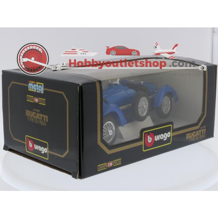 Schaal 1:18 Bburago 3005 Bugatti Type 59 (1934) #9636 - sku: 20260709090533 - Gebruikt - Zeer goede staat - Afbeelding 10