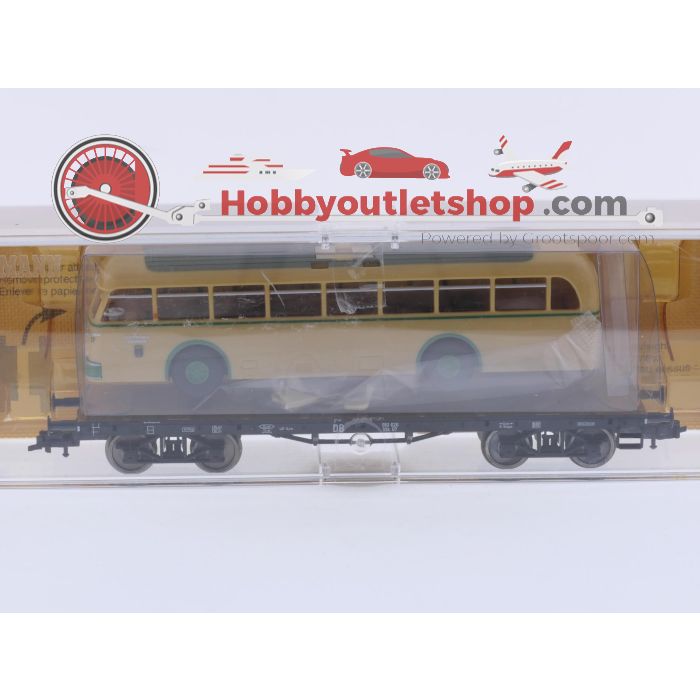 Schaal H0 Fleischmann 85 5286 K vierassige zwaartransportwagen SSyms 46 met Oberleitungsbus (trolleybus) van de DB #9670 - sku: 20260714025921 - Nieuw - Afbeelding 8