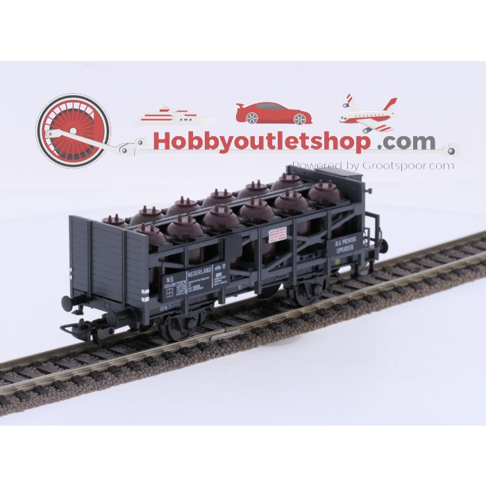 Schaal H0 Piko 5/6454/0909, 5/6454/0919 en 6454/0929 set van 3 zuurflessenwagons 'Staatsmijnen' van de NS #9696 - sku: 20260717043759 - Gebruikt - Goede staat - Afbeelding 6