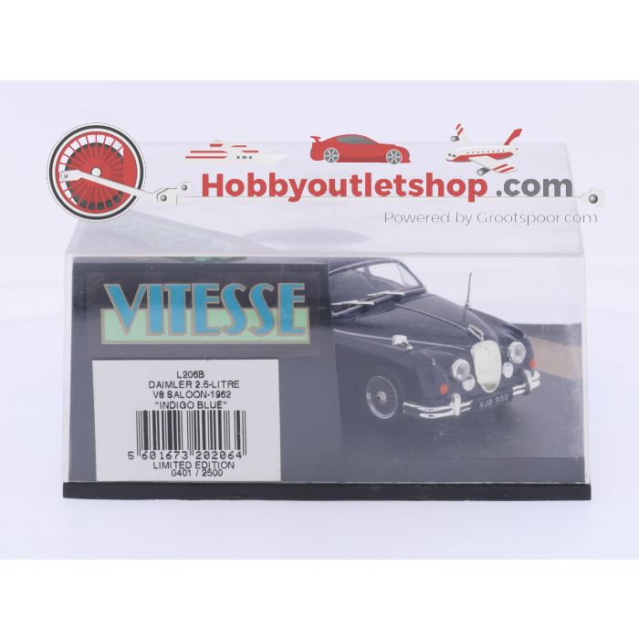 Schaal 1:43 Vitesse NEW OLD STOCK L206B Daimler 2.5 V8 Saloon 1962 Indigo Blue #9747 - sku: 20260731120917 - Nieuw - Afbeelding 4